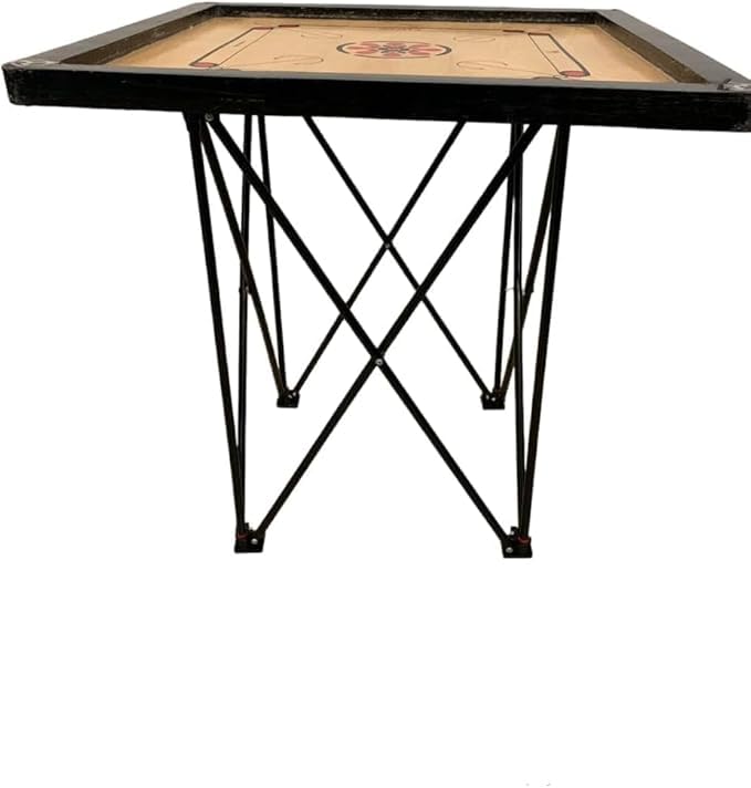 32 Inch Carrom Board Set with Stand Wooden Indoor Family Board Game with Coins Striker & Powder Smooth Playing Surface for Recreational Use