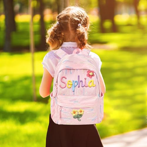 Pekdi Personalized Backpack Embroidered Name Aesthetic Backpack with Cotton Rope Woven Monogram Book Bag with Embroidery Pattern Lightweight Daypack Casual Travel Bag for Sports Dance Gym4