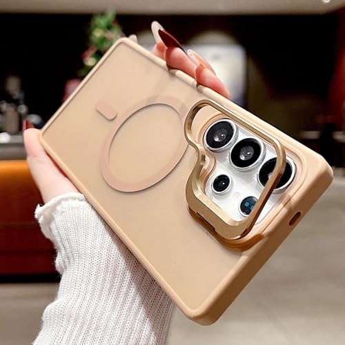 Coque Samsung S24 FE antichoc mate or avec support de charge sans fil