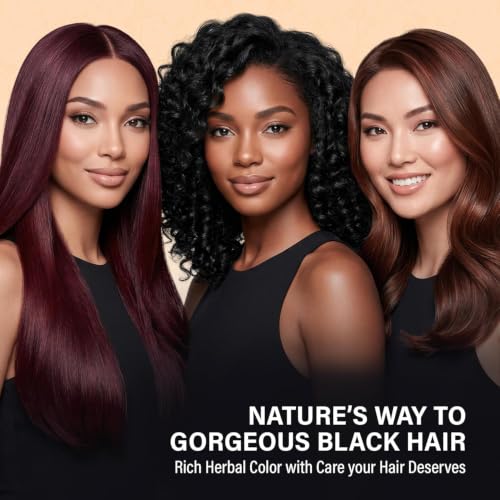 Image of Color Mate Natural Henna Hair Color Powder Black | No Ammonia Hair Colour | Long Lasting Natural Color | Soft, Smooth & Shiny Hair | 8 Minute Application | 10g | Pack of 10