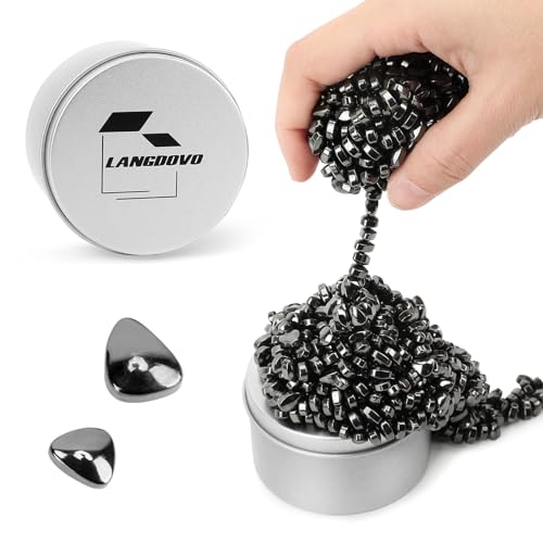 LANGDOVO Magnetic Putty Over 600 Weak Magnetic Beads Fidget Ferrite Putty Crags Magnetic Stones Fun Quiet Magnetic Balls Fidget Toys for Office and Desk (Black)