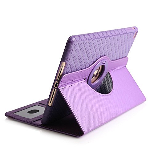 Case For Apple Ipad Air 2 ,Elelcfan 360 Degree Rotating Stand Smart Screen Protective Flip Folio Cover For Apple Ipad Air 2 9.7 Inch(Ipad Air 2 ,Purple) #TOP5