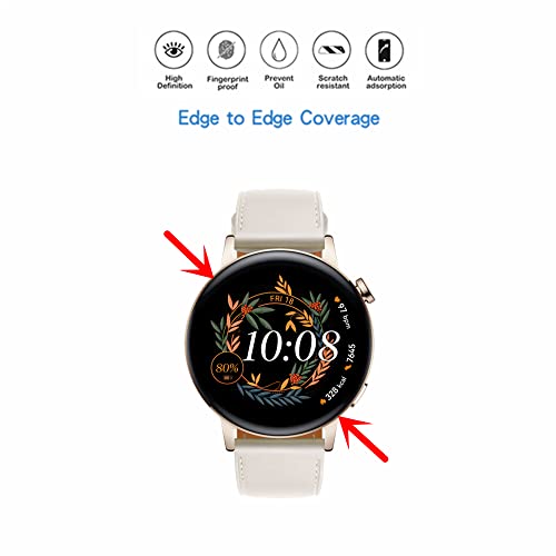 Mihence [ 3Pcs ] Compatible For Huawei Watch Gt3 42Mm Screen Protector, 3D Full Screen Coverage Case Curved Edge Hd Premium Real Screen Protector For Huawei Watch Gt 3 (42Mm) Smartwatch [ Tpu ] #TOP2