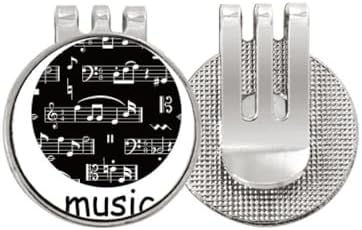 DIYthinker White Music Notes Bar Black Golf Ball Marker Hat Cap Clip Enamel Magnetic image 2
