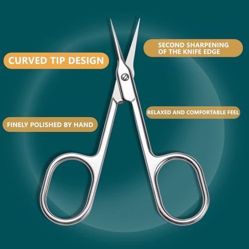 Image of Precision Cuticle Scissors - Stainless Steel Blades for Skin Care - Ergonomic Handle for Comfortable Grip - Ideal for Trimming Cuticles