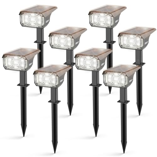 LEREKAM Solar Spot Lights Outdoor,40 LEDs Solar Outdoor Waterproof Landscape Lights with 3 Light Modes, Solar Powered Garden Yard Wall Lights Auto On,Off for Patio 8 Pack -  Outdoor-Spotlights-C2