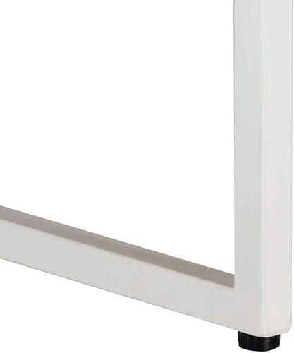 Miniatura 6 de vidaXL Mesa auxiliar de madera maciza de mango para sofá, color blancomarrón