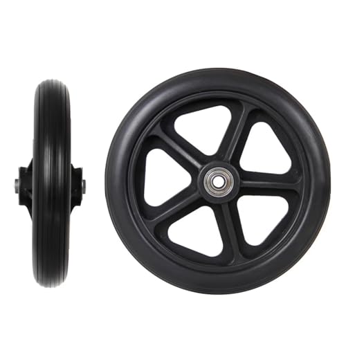 PIPRE (1 Pair) Replacement Wheelchair Wheels for Walkers 8 Inch Wheelchair Front Wheels Anti Slip Walker Wheels Rubber Wheel Replacement for Wheelchair Casters Rollers Accessories