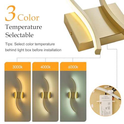 Image of KARTOOSH Hardwired LED Vanity Lights for Bathroom | 2 Pack 23.6 Inch, 3CCT Dimmable, Waterproof, Rustproof, Bathroom Light Fixtures Over Mirror