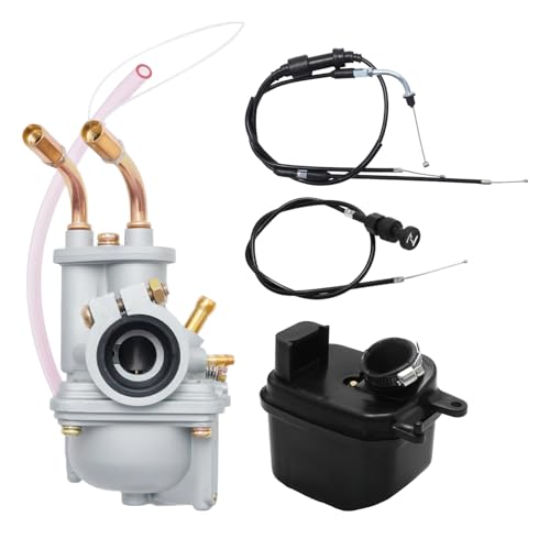 Hoypeyfiy PW50 Carburetor Kit with Air Filter Box Throttle Cable and Choke Cable Replacement for Yamaha PW50 PeeWee 50 Y-ZINGER 50 Compatible with GT MOTOR G50T Loncin PY50 LX50PY Jianshe PY50