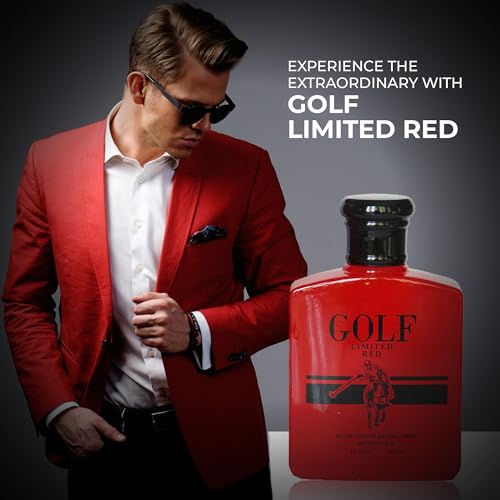 Image of AFLUXE 2PCS Valentine Milano /Golf Limited Red Eau De Toilette for Men-Fresh,Romantic Scent Perfume for Men 3.4 Fl Oz Each Mens Cologne For All Skin Daily Used
