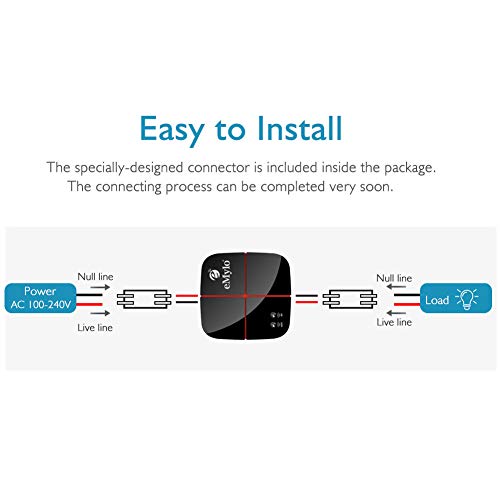 eMylo AC 110V-240V Smart WiFi Light Switch Wireless Relay Switch Module Remote Control Home Automation Timers Compatible with Alexa &Google Home iOS/Android