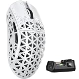 MAMBASNAKE M5 Ultra Carbon Fiber Mouse da Gioco Wireless 8000Hz con Fino a 42000 DPI, 39g Ultraleggero, Sensore PAW3950MAX, Chip Nordic 52840, 2,4GHz Wireless/BT/Cablato, per PC/Xbox/PS/Mac - Bianco A