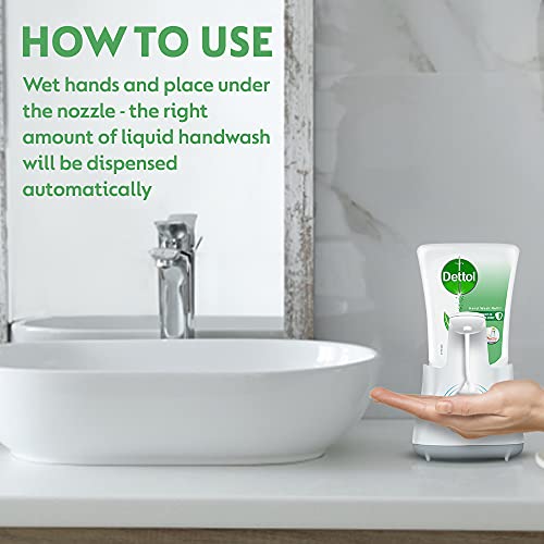 Image of Dettol Handwash No-Touch Automatic Soap Dispenser Device Kit, with 3x250ml Aloe Vera Refills free | Aloe Vera & Moisturizer | 10X Better Protection from Germs