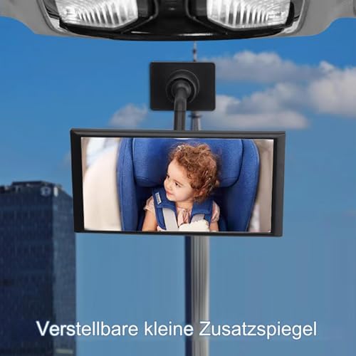 - Lusterko samochodowe – lusterko bezpieczeństwa skierowane tyłem do tyłu, monitor fotelika samochodowego z odporną na pęknięcia konstrukcją, regulowane lusterko dla niemowląt, akcesoria do obserwacji