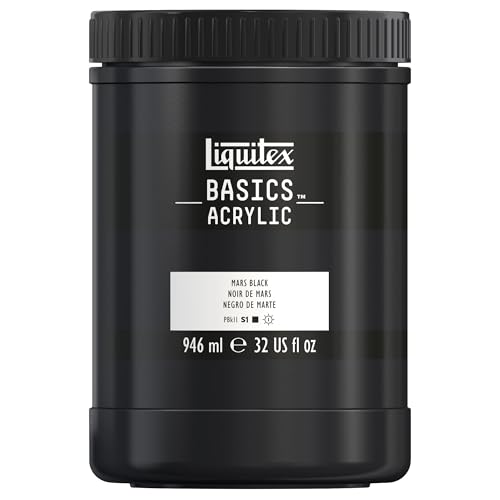 Acrylique Liquitex Basics Noir de Mars en pot de 946 ml pour artistes