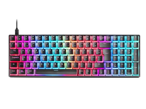 Mars Gaming MKULTRA, Tastiera Meccanica RGB Nero, Compatta 96%, Switch Outemu SQ Marrone, Lingua Francese