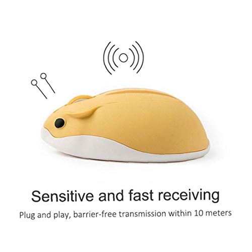 Ratón inalámbrico ergonómico con forma de hámster y sensor óptico para PC 4