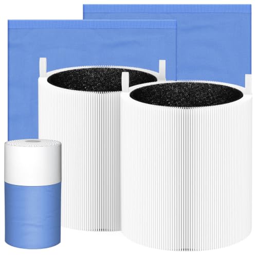 Image of 2 Packs 511 Replacement Filters Compatible with Blueair Blue Pure 511 Air Cleaner Purifier, 2 Stages Filter of Premium Filter and Activated Carbon with 2pcs Washable Cloth Cover Pre-Filters