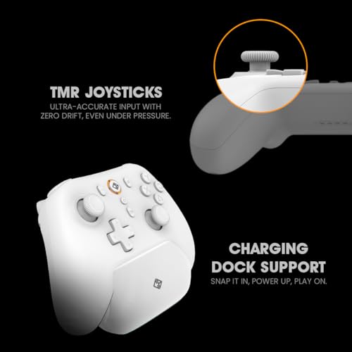 Image of Cosmic Byte Blitz Tri Mode Controller for PC, Hall Effect Triggers, 1000Hz Polling Rate, Adjustable Vibration, Turbo & Auto Turbo, Upgraded with Gyro, TMR Joystick, Software and Charging Dock Support (White)