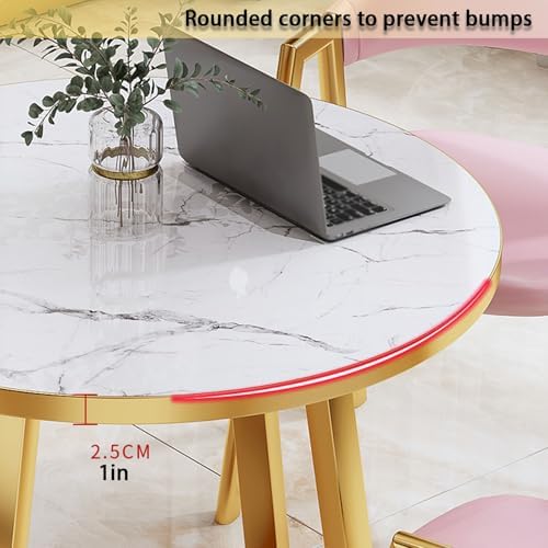 Modern Office Fur Conference Table Set with 4 Chairs, Elegant Reception & Coffee Tables for Dining Room, Meeting Room, Kitchen - Ideal for Professional Events