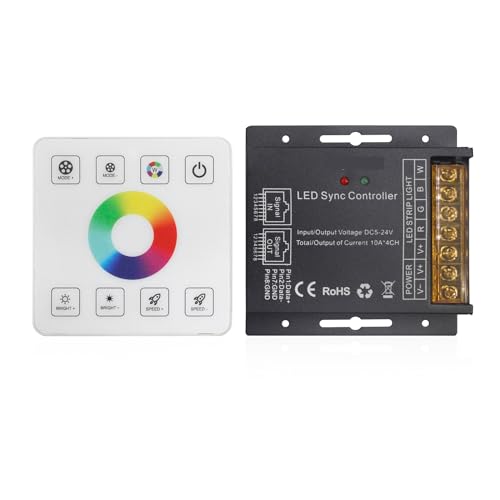Contrôleur coloré LED RGBW tactile 8 touches pour bande lumineuse quatre en un