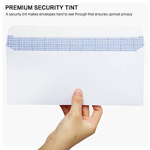 10-Security-Self-Seal-Envelopes-No10-Windowless-Bussiness-Envelopes-Security-Tinted-with-Printer-Friendly-Design-Size-4-18-x-9-12-Inch-White-24-LB-500-Count