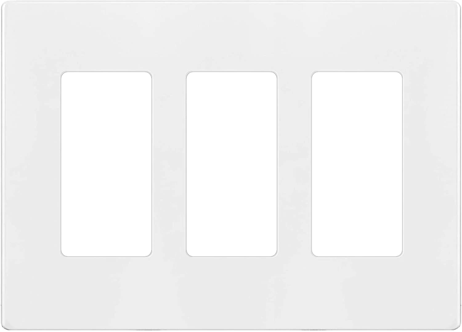 Enerlites SI8833 Screwless Decorative 3-Gang Wall Plate, Standard Size, Child Safe, Cover Plate for Switches, Sensors, Dimmers, Outlets, White