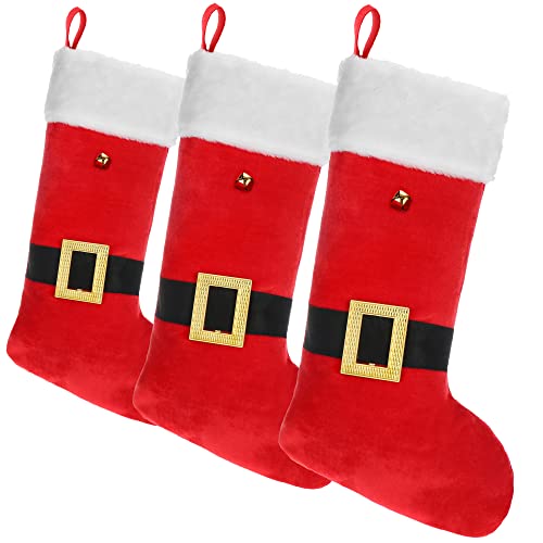 com-four® 3X Premium Pai Natal médio XL para enchimento - meias de Natal para pendurar - Bota de Pai Natal em veludo - decoração de Natal