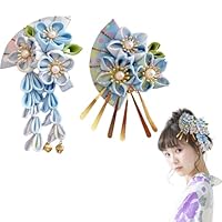 ハンドメイド☆和装も洋装も♡上品華やかヘアクリップ♡ Amazon.co.jp: 扇子 髪飾り タッセル 扇 花 ヘアクリップ 中華風 漢服