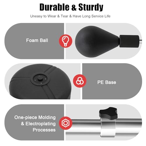 120cm-160cm Saco de boxeo negro de pie ajustable con base para adultos, saco de entrenamiento de boxeo, pera de boxeo ajustable, soporte de boxeo independiente (Negro) - imagen 7