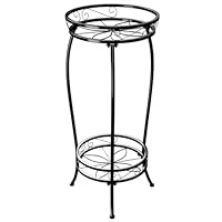 Bamworld Blumenständer Metall Pflanzenständer Blumenhocker Schwarz Hoch Zimmer Deko (30x30x70cm)