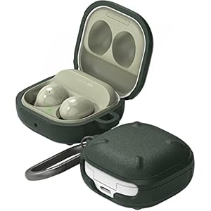 Ringke Onyx Compatibel met Samsung Galaxy Buds2 Pro (2022) / 2 / Pro/Live Case, Hoesje met karabijnhaak – Dark Green