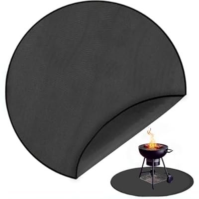 Round Under Grill mat (60") for Outdoor Grill, BBQ mat, Smokers mat, kamado mat, Solo Stove mat, fireplaces/fire Pit mat. Deck, Grass, Floor and Patio Protector, Fireproof, Oil Proof, Waterproof