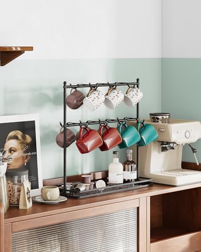 14-Cup Countertop Mug Holder with Hooks