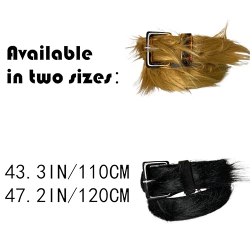 RICHTRUE Fluffy Fuzzy Fur Belt Therian Y2k Streetwear Cheetah Leopard Belt 2000s Vintage Grunge Accessories2
