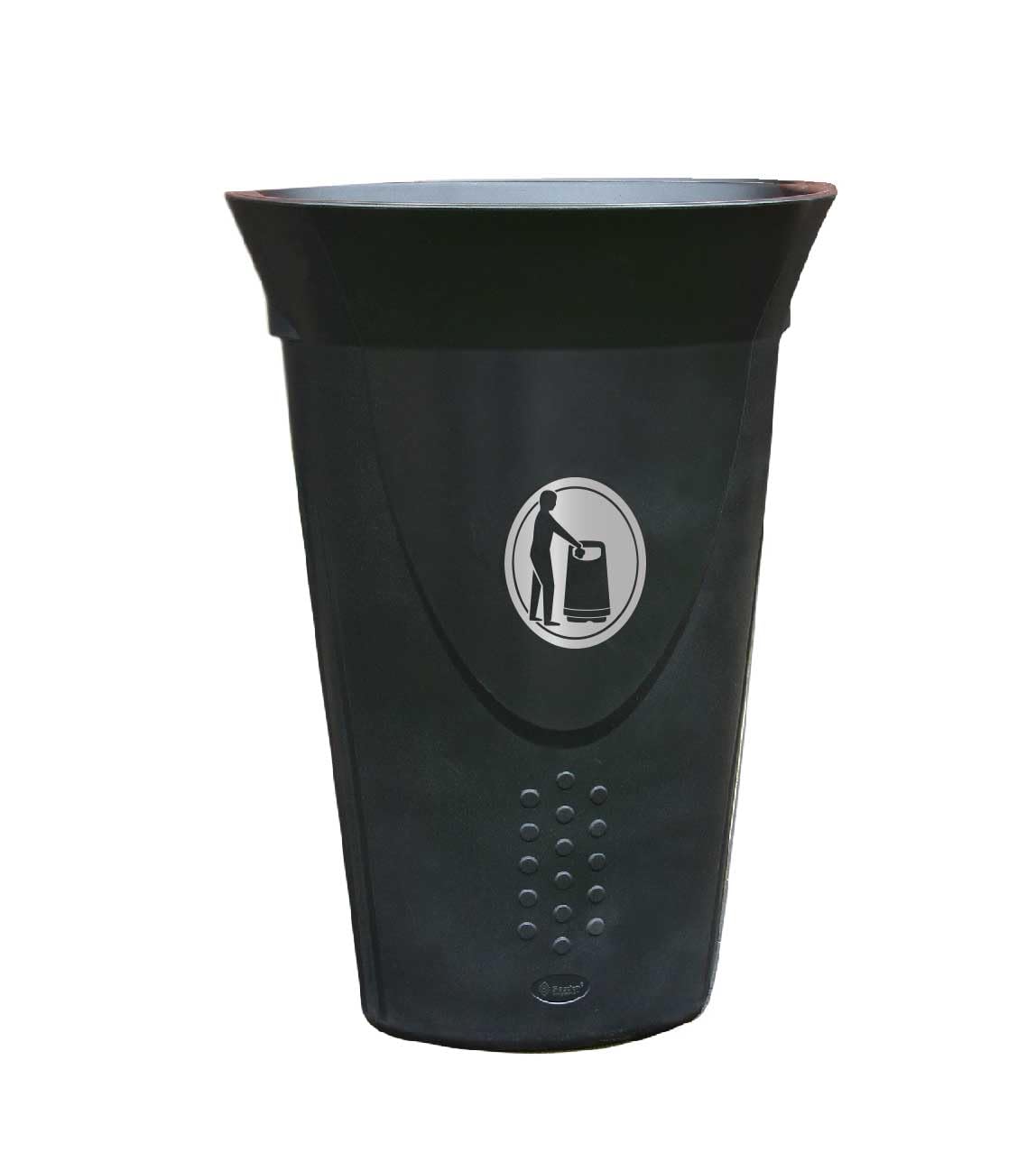 Poubelle urbaine Luna™ conçue (2 coloris) – Poubelle d’extérieur robuste de 70 L – Idéale pour les environnements extérieurs (Noir (sans couvercle))