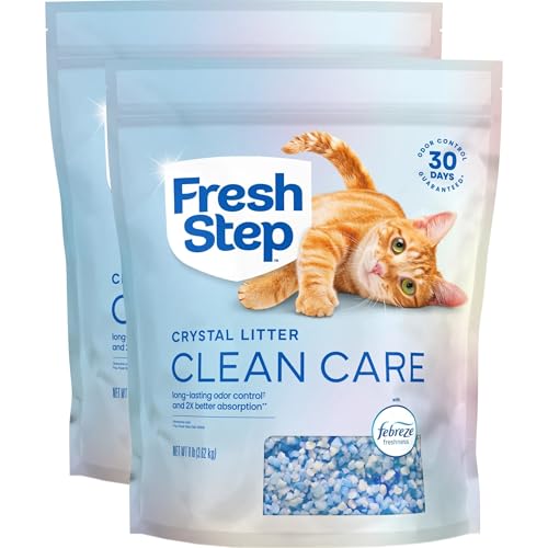 Fresh Step Crystals, Premium Cat Litter, Scented, 8 Pounds, Pack of 2 (Package May Vary)
