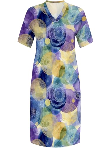 Image of PinkPatty Women's Plus Size Short Sleeve Maxi Dress Casual Loose V Neck Long Dress with Pockets