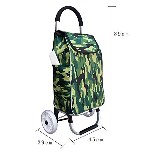 Einkaufstrolley für alte Personen, Aluminiumlegierung, zweirädrige Treppe, Auto, Einkaufskorb, zusammenklappbar, tragbar… – Bild 3