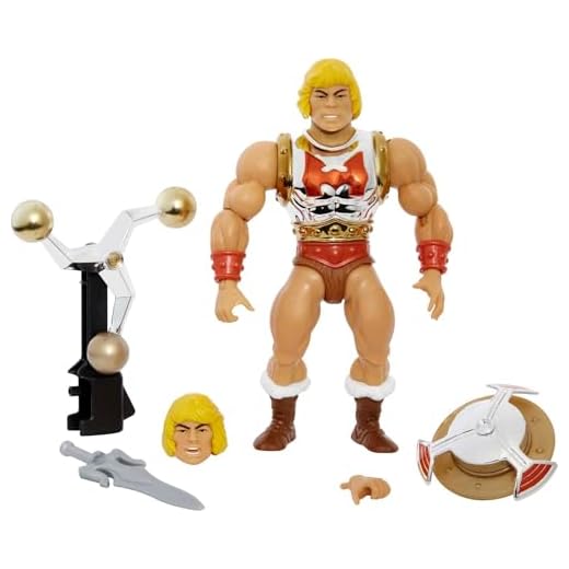 Masters of the Universe - Origins Personaggio Deluxe He-Man Pugni Volanti Snodato da Collezione con Accessori, Giocattolo per Bambini 6+ Anni, HDT22