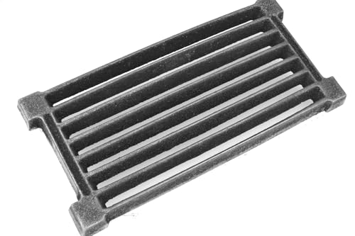 SEZAM Parrilla de Hierro Fundido para Horno o Chimenea, 40 x 20 cm, Plateada, Rejilla para Horno o Chimenea