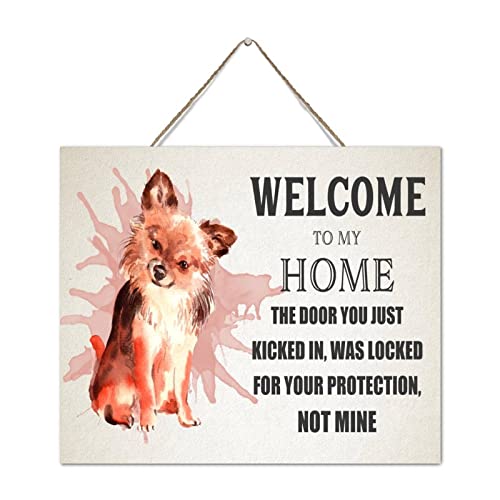 Plaque en bois Welcome To My Home design authentique premium