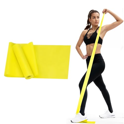 Resistance Bands for Women & Men, Strength Training, Yoga & Home Workouts, Latex-Free Elastic Exercise Bands in 6 Colors (Yellow)