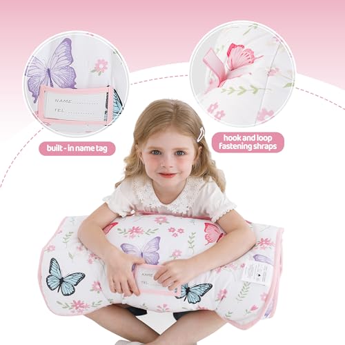 Image of Lasoftan Toddler Nap Mat with Pillow and Blanket, Extra Large Rolled Napping Mats,Slumber Bags for Boys Girls,Kids Sleeping Bag for Daycare, Preschool Travel Camping