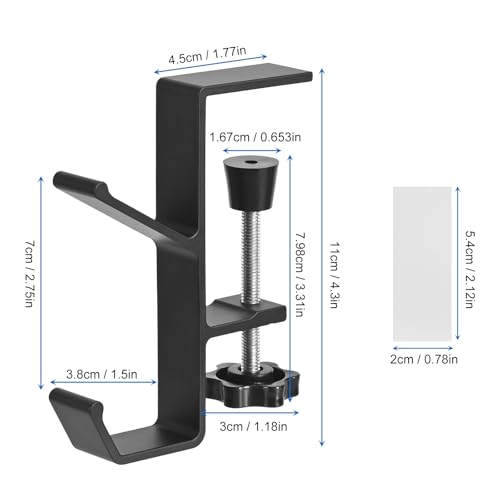LUXECOVE Kopfhörerständer 2-teiliges Set, verstellbarer Tischständer, taschenhalter für tisch, taschenhaken für tisch, Multifunktionsständer, geeignet für Schulranzen, Kopfhörer und Handtaschen