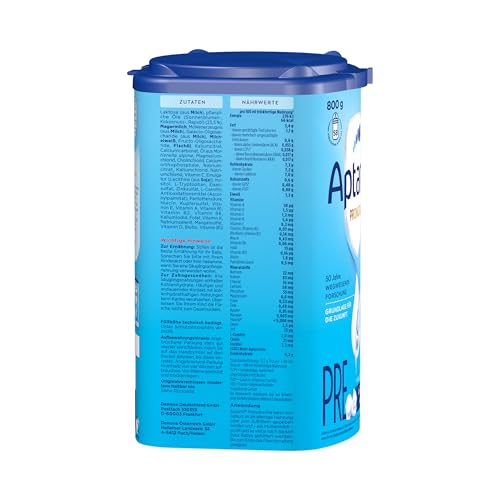 Aptamil Pronutra PRE – Anfangsmilch von Geburt an, Mit DHA, Nur Laktose, Ohne Palmöl, Babynahrung, Milchpulver, 1x 800 g