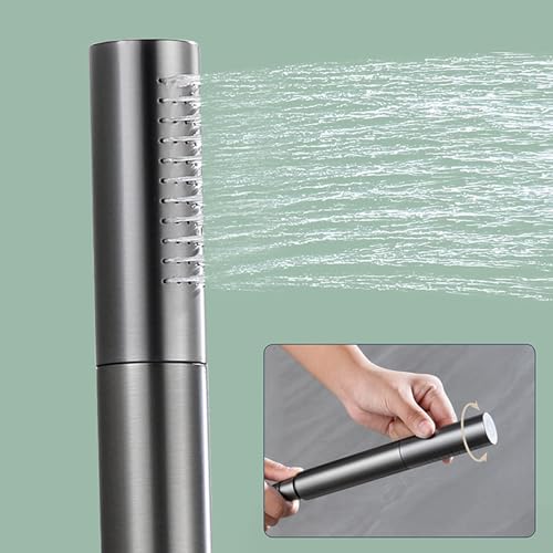 Mitigeur de baignoire noir mat cascade avec douchette chic
