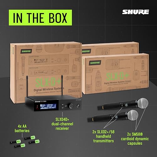 Image of Shure SLXD24D+ Dual Wireless System with SM58 Capsule - G57 Band