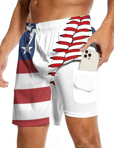 Partrest Mens Swim Trunks with Compression Liner 7" Stretch Beach Shorts Quick Dry Swimsuit Trunks Board Shorts3